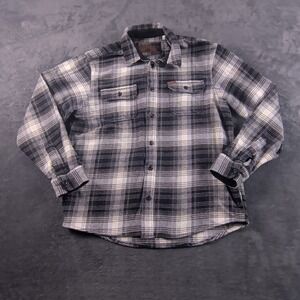 Orvis Men's sz L Plaid Shirt Long Sleeve Heavy Flannel Jacket Shacket Surf Beach